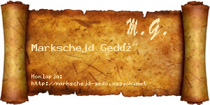Markschejd Gedő névjegykártya
